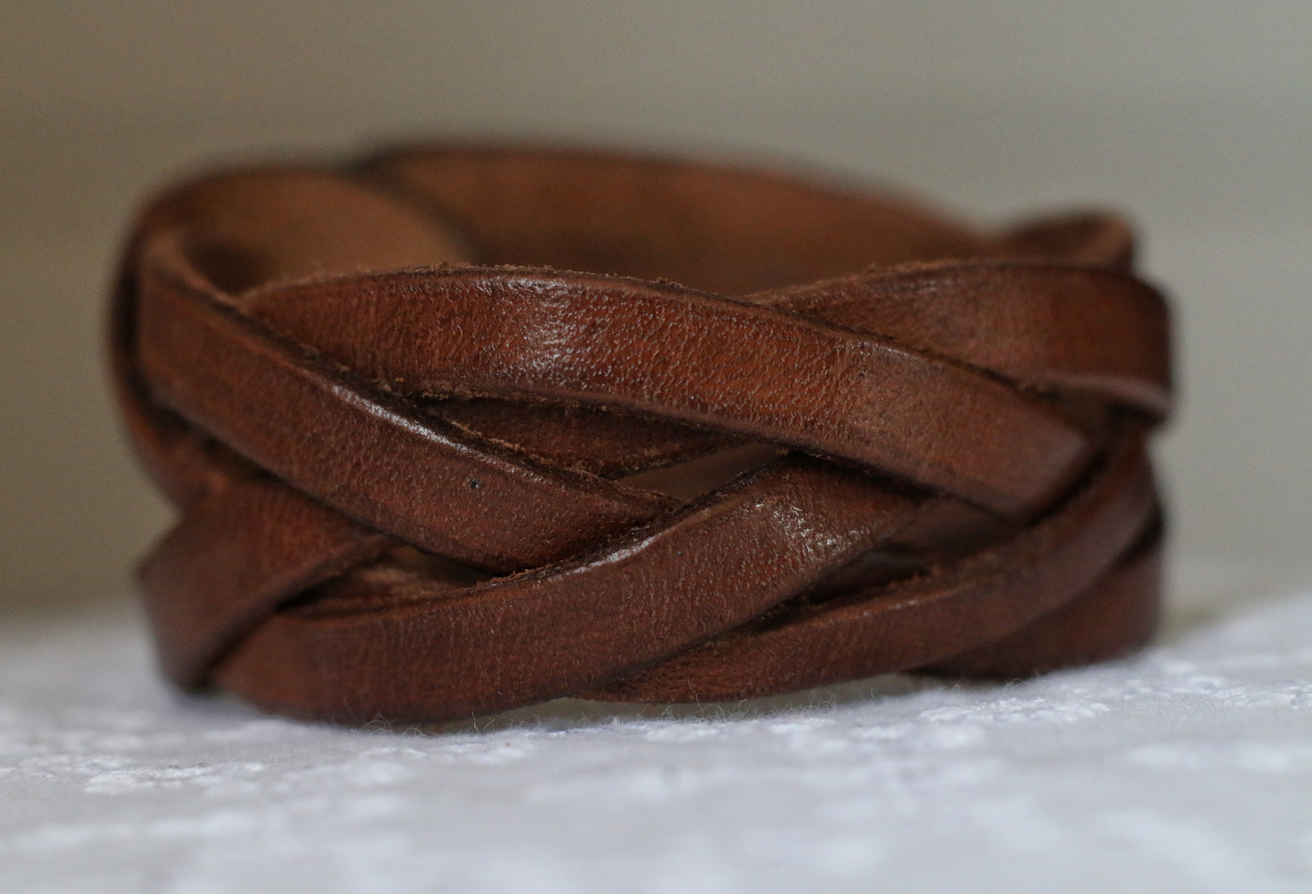 Braided 5 Strand Leather Bracelet