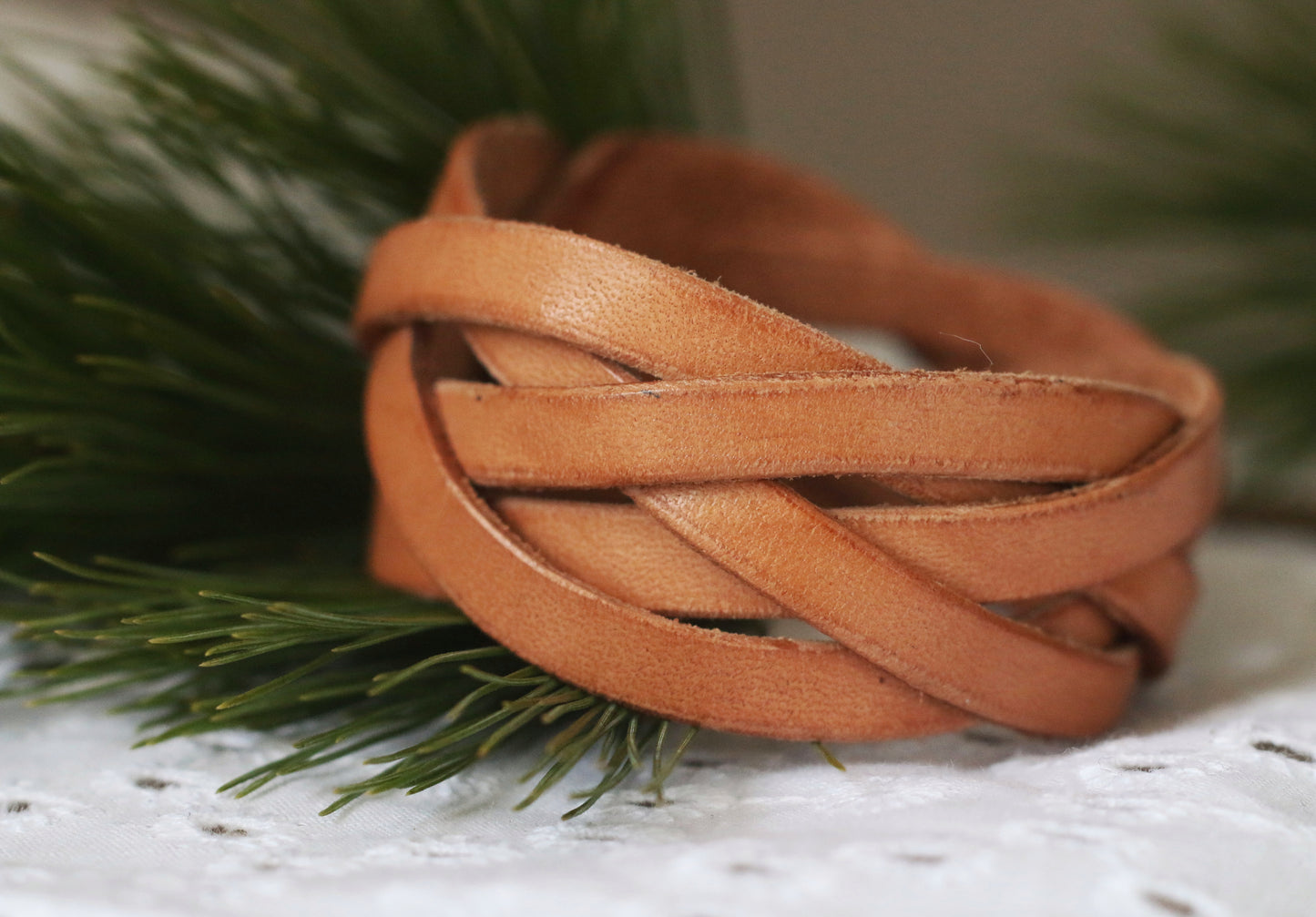 Braided 5 Strand Leather Bracelet