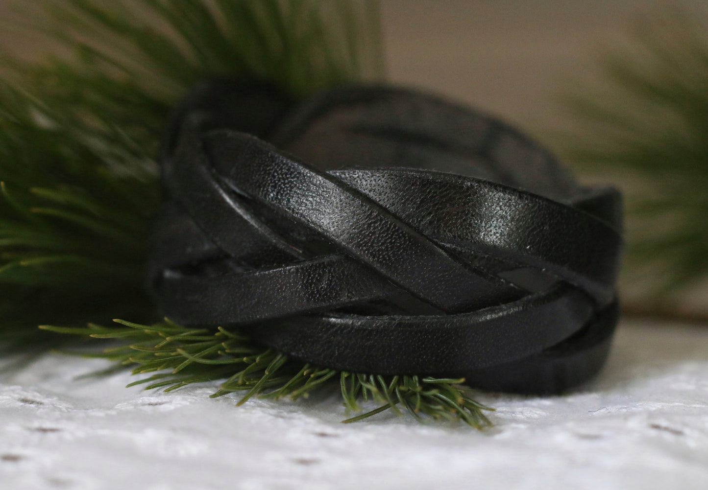 Braided 5 Strand Leather Bracelet