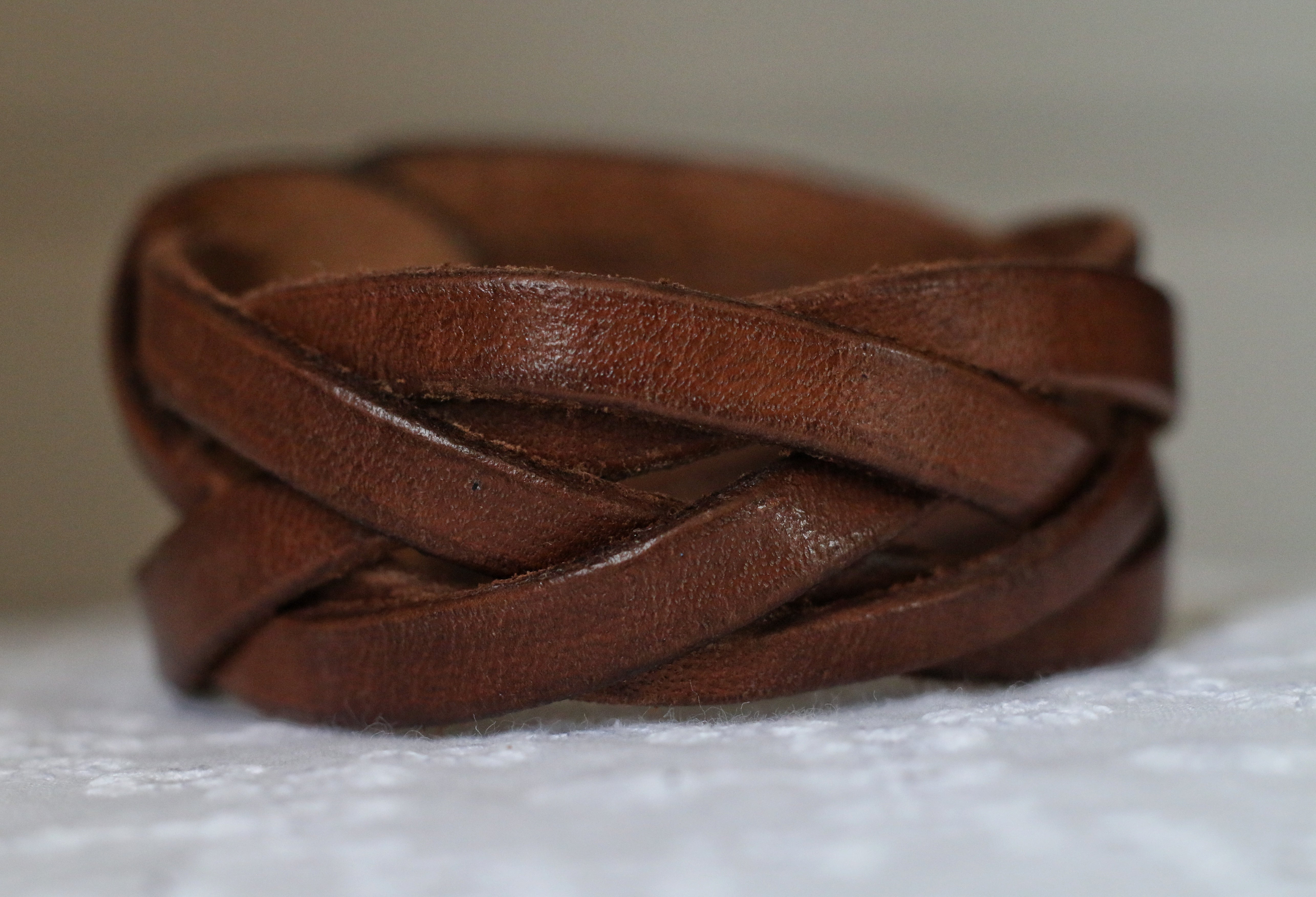 Brown leather deals braided bracelet